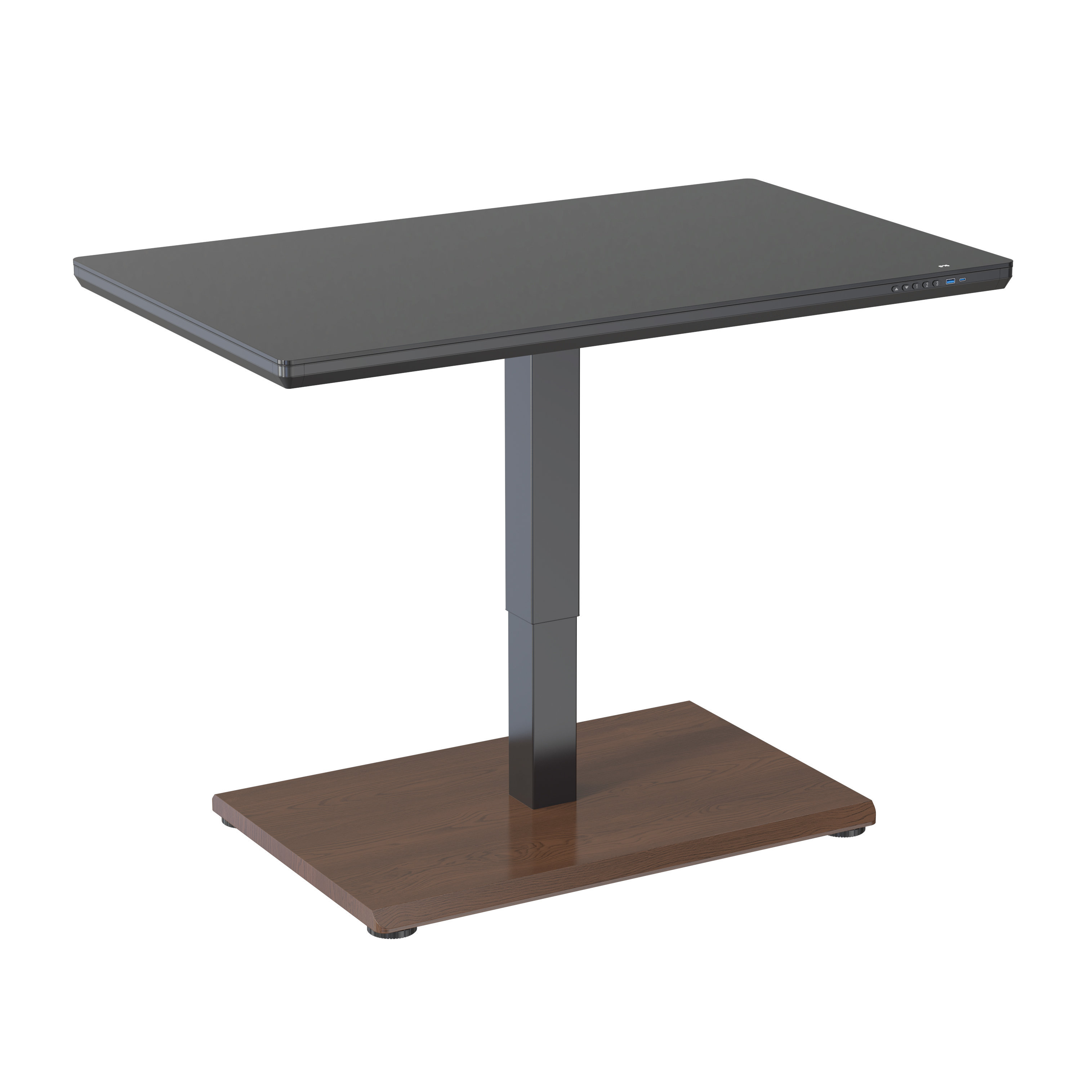 Glass Top Electric Standing Desk, Single Motor Height Adjustable – V-MOUNTS JSD1-01-G6-D