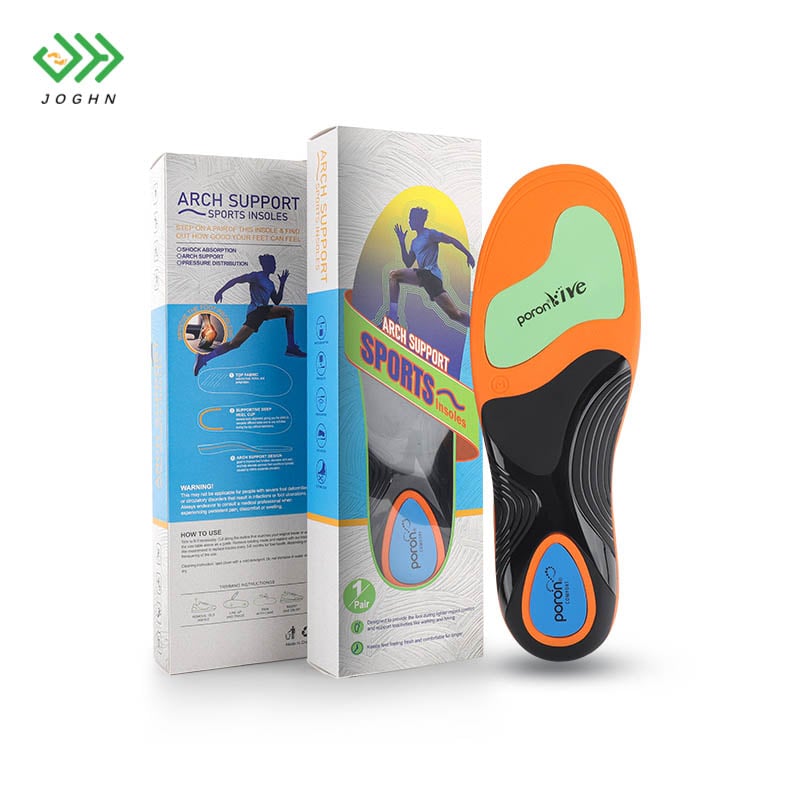 Plantilla ortopédica de poliuretano personalizada JOGHN para baloncesto, cómoda, con soporte para el arco de 3,5 cm