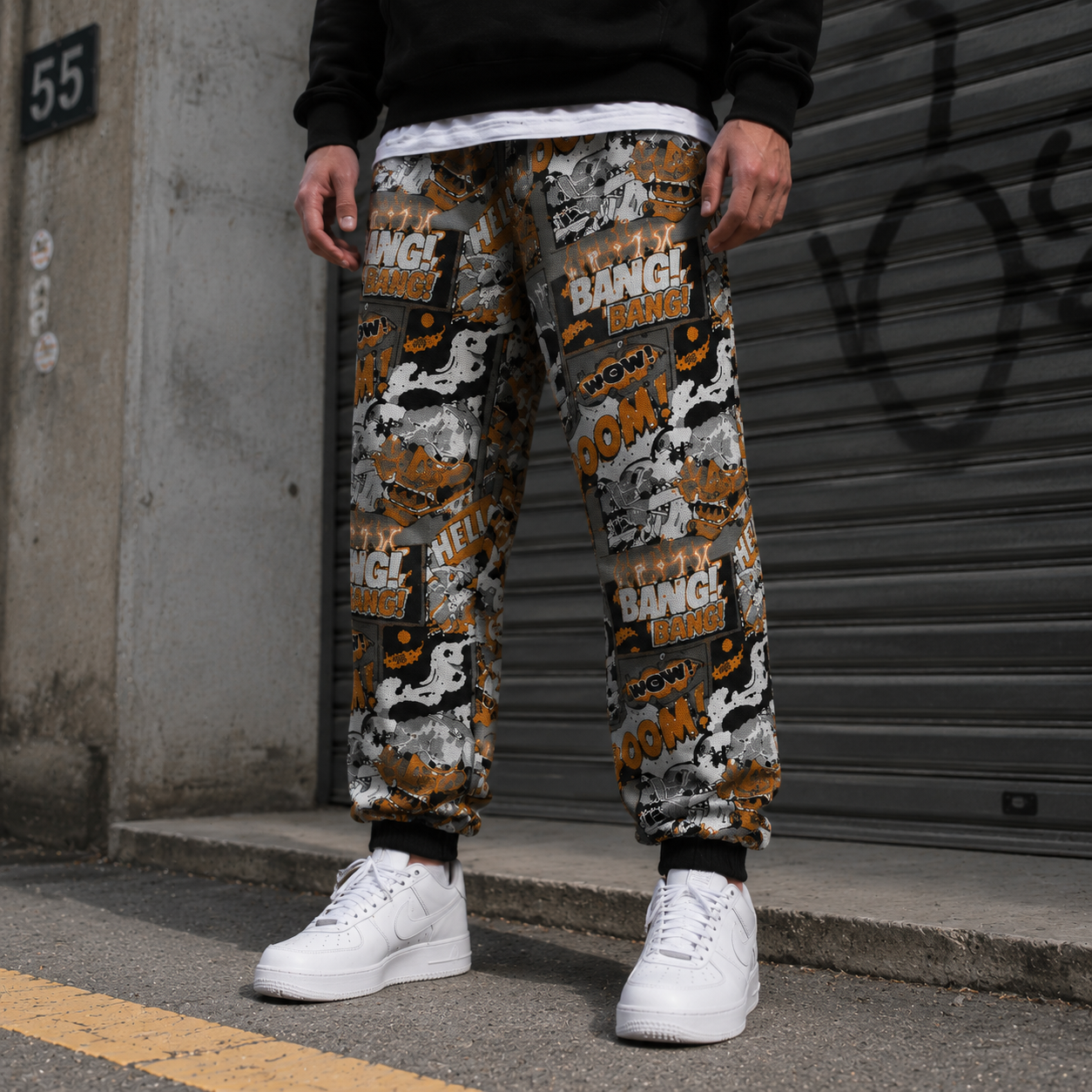 OEM Service Custom Pattern  LOGO Drawstring Waist Men's Tapestry Pants and Streetwearn  Jacquard Cuffed Pants
