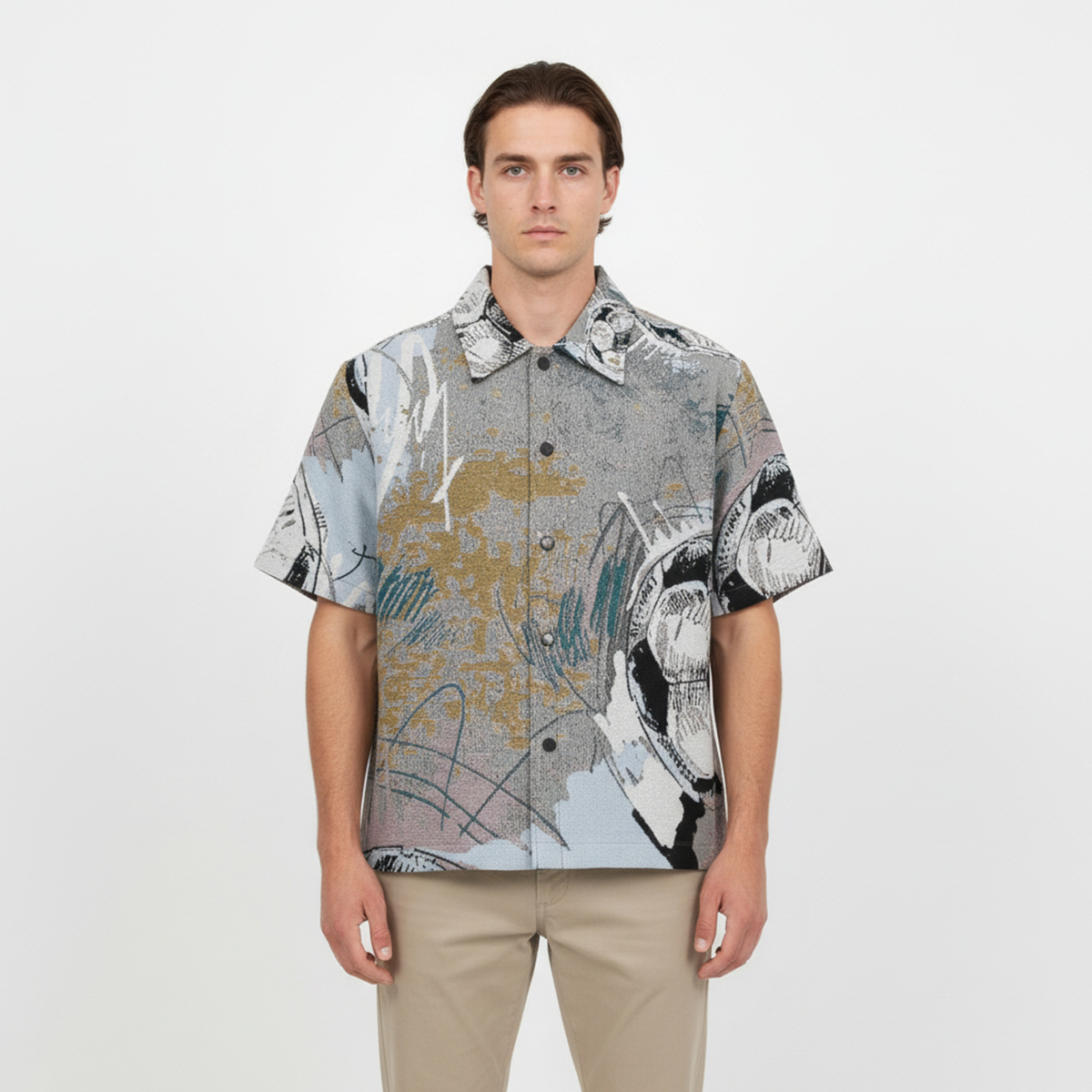 factory specializes in small batch and bulk production custom Vintage Woven Tapestry Shirts for Hip Hop Streetwear and Festival Fashion