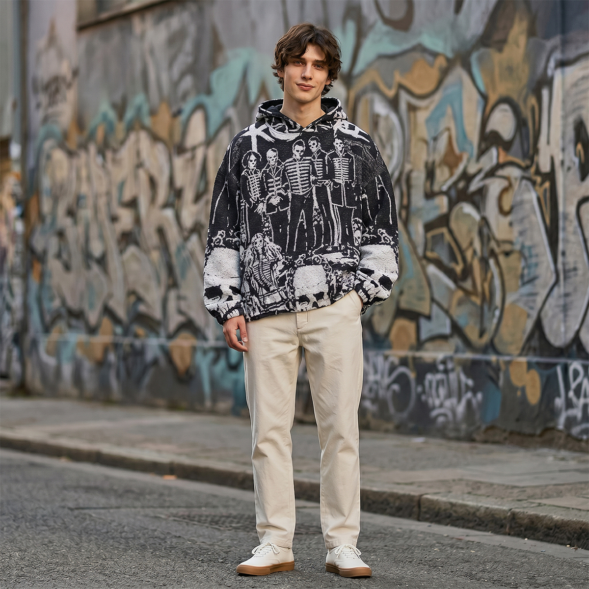 Small Batch Custom Tapestry Hoodie Premium Jacquard Woven Hoodies Manufacturer for Streetwear Apparel Brands