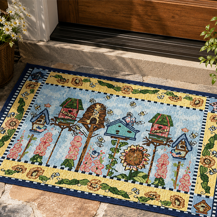 Factory Direct Custom Jacquard Doormat Machine Washable Jacquard Door Mat Easy Clean Woven Entrance Rug for Everyday Home Use