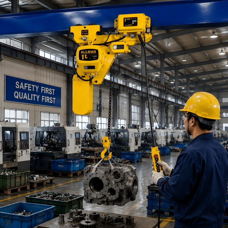ALLMAN Low Headroom Electric Chain Hoist for Limited Space Lifting Applications