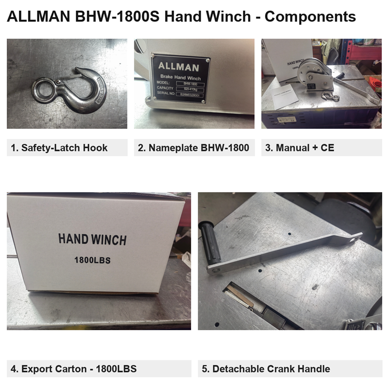 Marine-Grade Manual Winch Solution — ALLMAN BHW-1800S