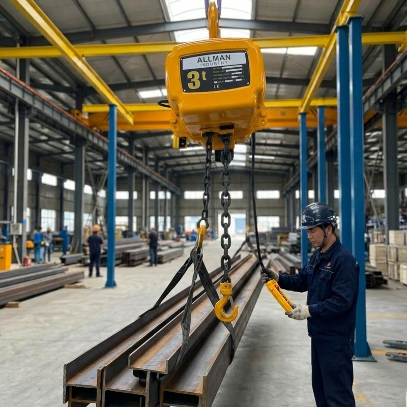 Palan électrique à chaîne industriel lourd ALLMAN de 3 tonnes | Certifié CE