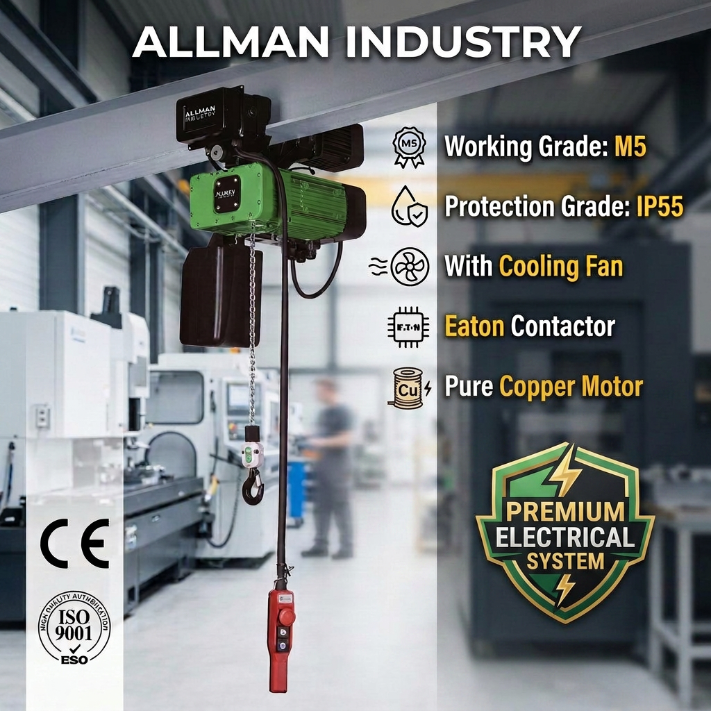 ALLMAN IP55 Overload Protection Electric Chain Hoist Duty for Lifting Factory & Warehouse