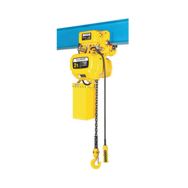ALLMAN AMEH Trolley Type Electric Chain Hoist – 3 Phase Heavy Duty Hoist with High Speed Lifting