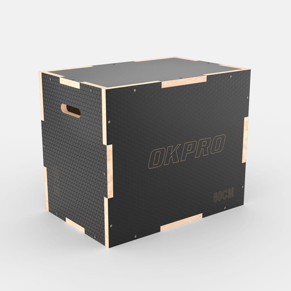 cajón pliométrico de madera 3 en 1: Cajón de entrenamiento pliométrico al por mayor para fitness funcional y gimnasios comerciales.