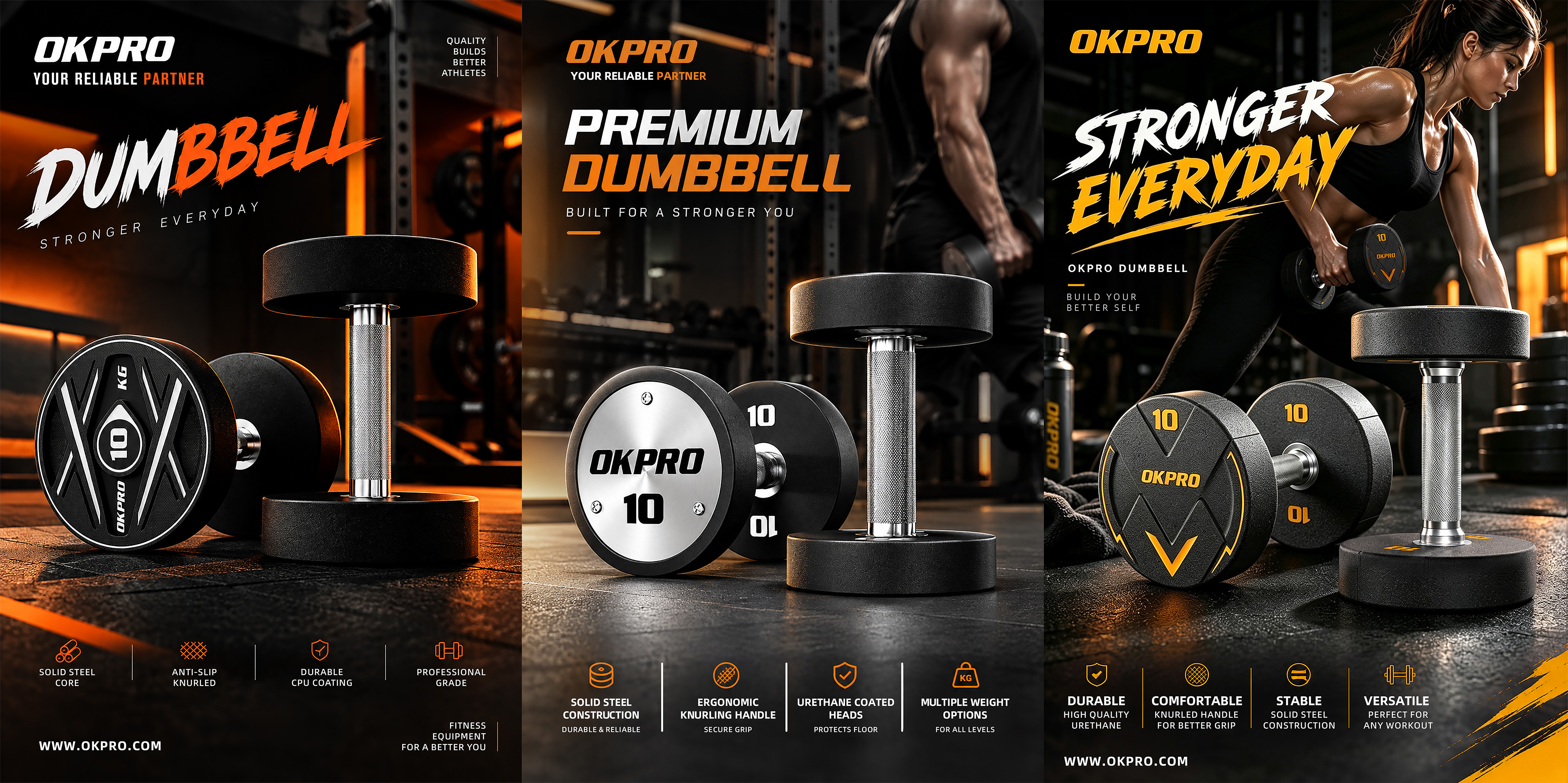 OKPRO Original Design Dumbbells – Premium Strength Equipment for Wholesale & OEM