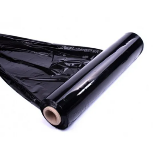 Say goodbye to spills and leaks with our trusty black plastic wrap.