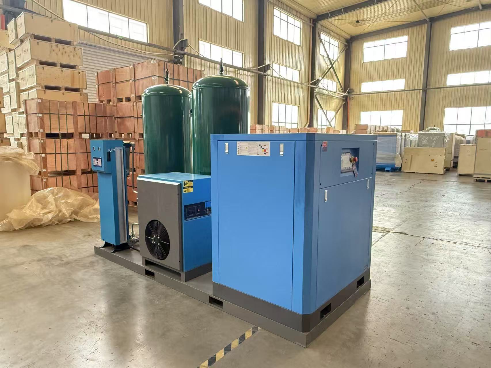 Schwerlast-5-in-1-integrierter Schraubenluftkompressor für Laserschneidanlagen (16 bar / 1200-L-Tank)