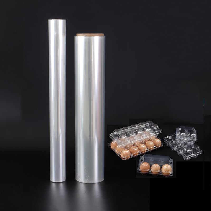 Eco-Friendly Clear Rigid Plastic PET Film Roll for Egg Tray Blister Packaging 