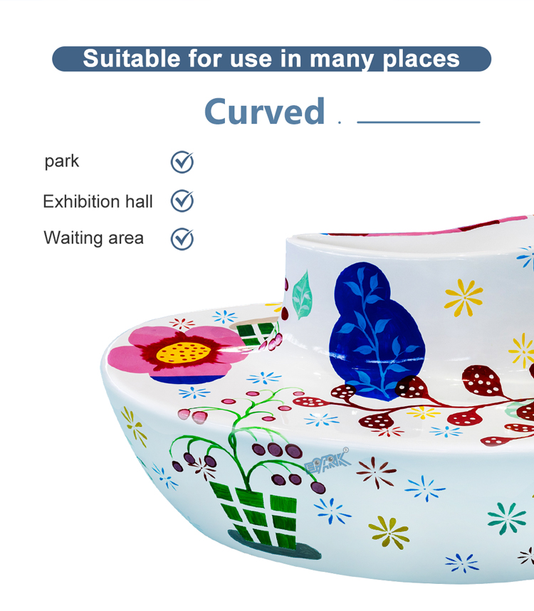 Hot Selling Modern Fiberglass Flowerpot Seat Leisure Chair Sculpture For Shopping Mall Commercial Street factory