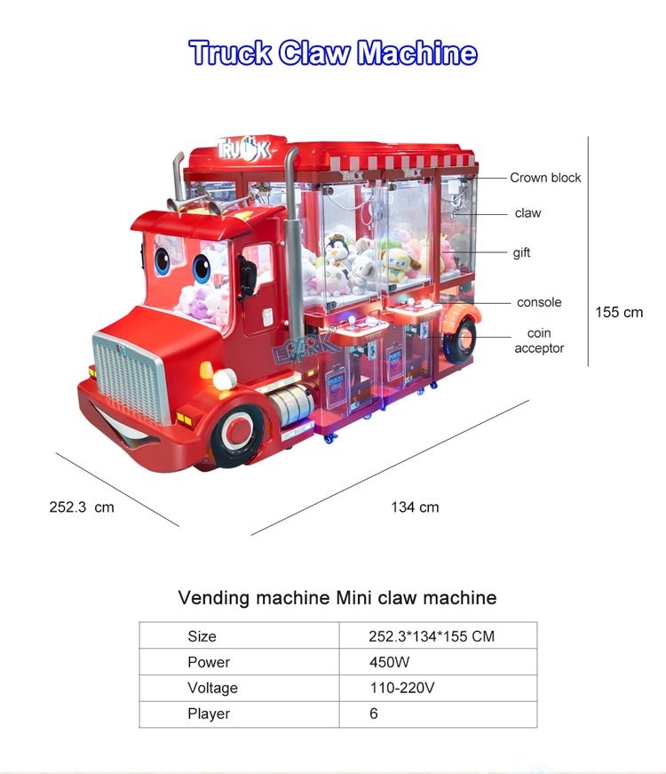 6 Players Claw Machine Toy Vending Machine For Sale manufacture