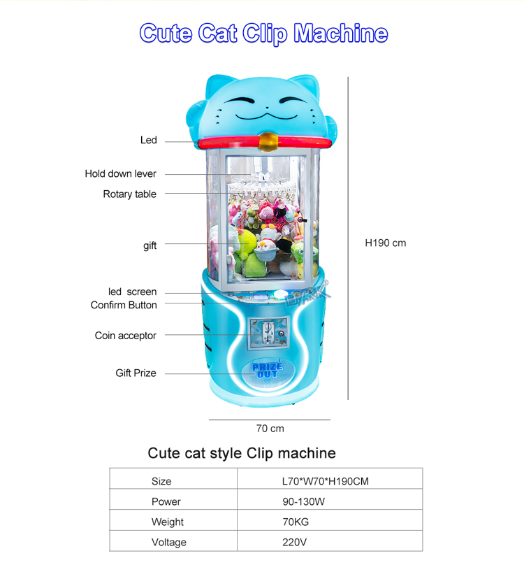 Coin Operated Prize Gift Game Machine Automatic Card Clip Game Machines Card Snack Gift Clamp Machine details