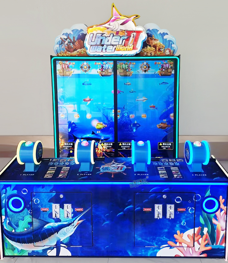 65 LCD Under Water World Indoor Interactive Redemption Video Fishing Game Machine with Ticket factory
