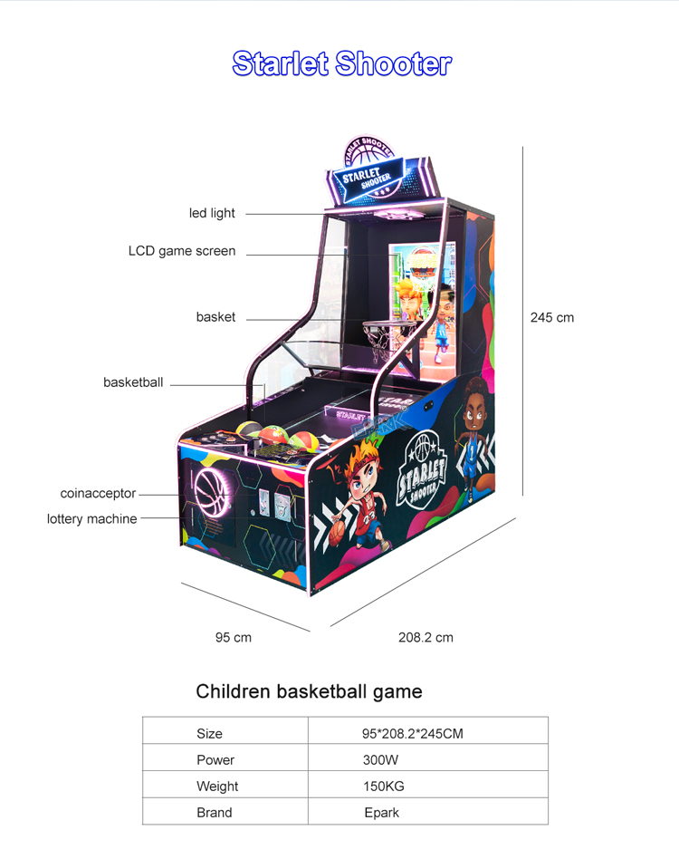 Customized Coin Operated Kids Basketball Machine Arcade Basketball Game Machine details