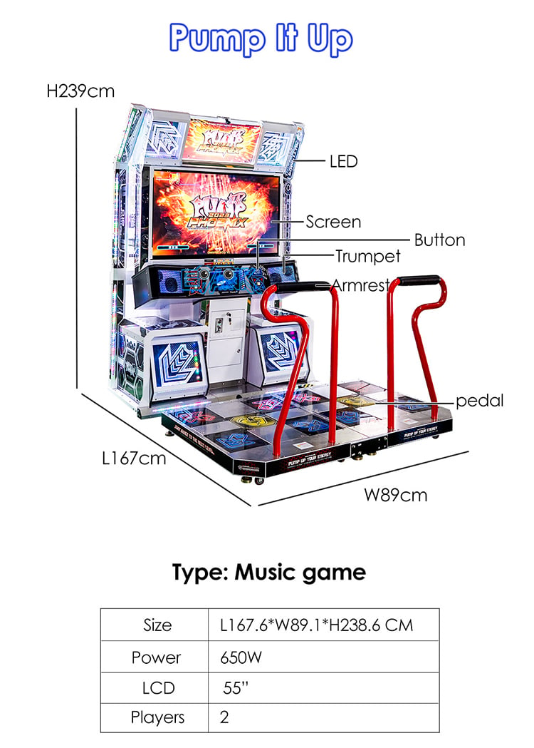 Arcade Indoor Game Dance Battle Pump It Up Dance Machine Dance Game Machine For Sale factory