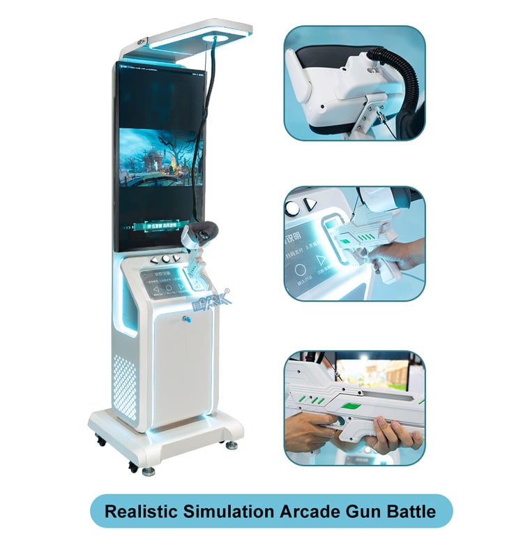 Theme Park Virtual Reality Game VR Gun Simulator Shooting Game Machine supplier