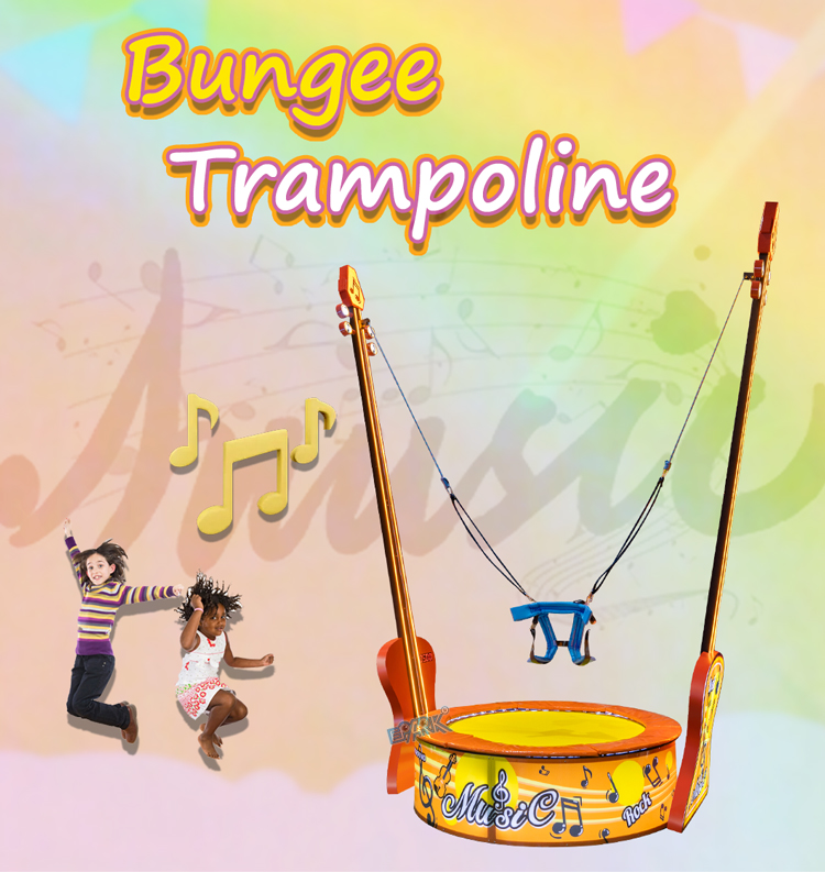 Popular Amusement Outdoor Rotating Trampoline Jumping Bungee Rides Entertainment Kids Square Violin Trampoline Rides factory