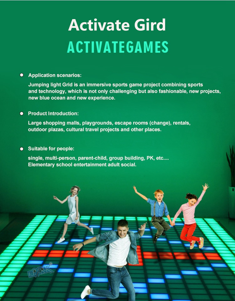 Interactive Gaming Led Floor 30x30 Dancing Floor Active Super Grid Games factory