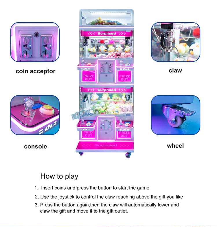 Factory Wholesale Coin Operated Candy Arcade Game Cheap Mini Claw Machines Small Toy Catcher Claw Crane Machine manufacture