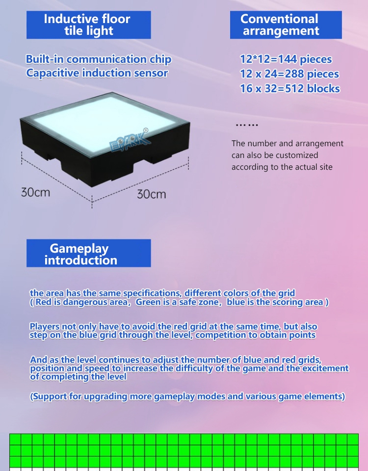 Interactive Gaming Led Floor 30x30 Dancing Floor Active Super Grid Games supplier