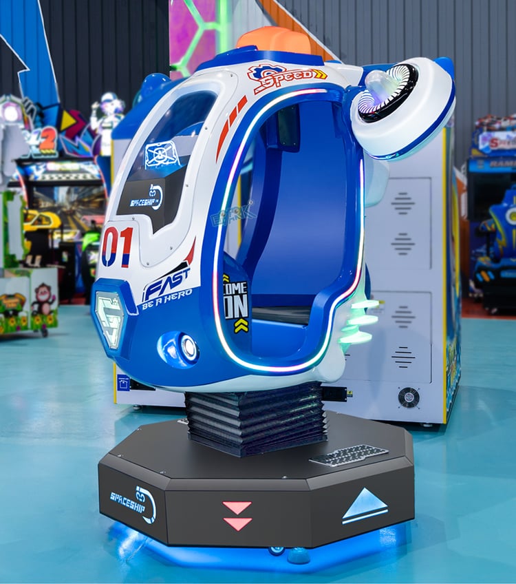 Coin Operated Kiddie Rides Swing Car Video Machine Mini SpaceShip Plane Ride For Kids manufacture