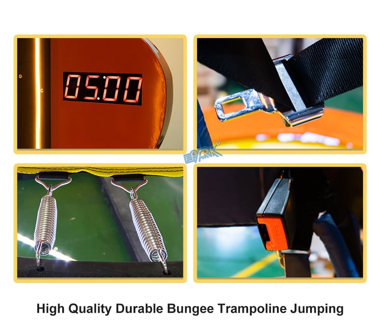 Popular Amusement Outdoor Rotating Trampoline Jumping Bungee Rides Entertainment Kids Square Violin Trampoline Rides factory