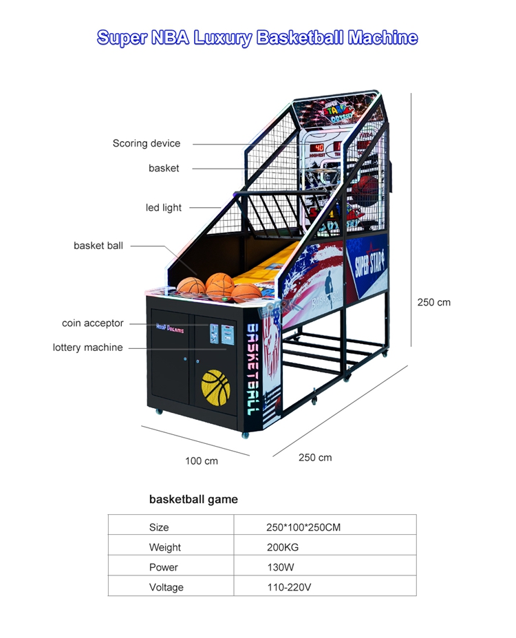 Indoor Game Equipment Arcade Basketball Machine Commercial Arcade Basketball Game Machine details