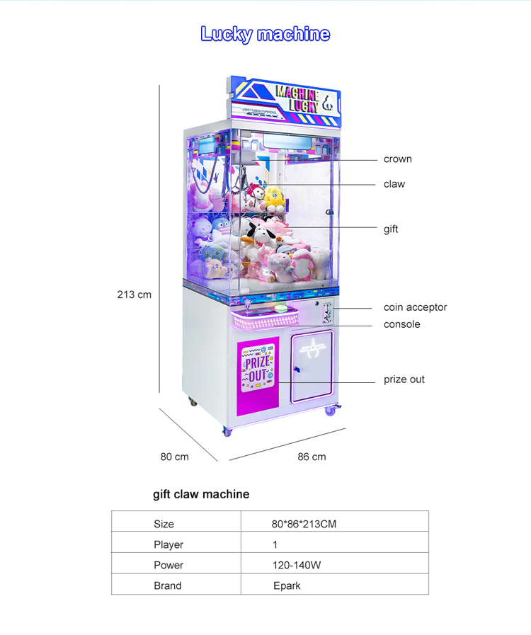 Coin Operated Game Claw Crane Vending Machines For Sale Toy Crane Machine manufacture
