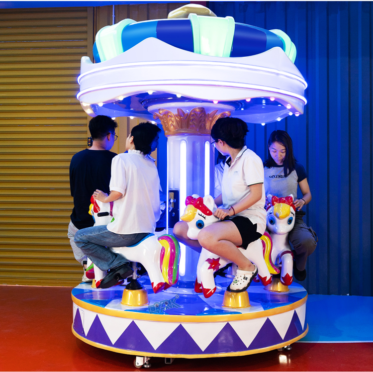 6 Seats Carousel Fairground Attractions Theme Park Ride Kids Mini Electric Merry Go Round manufacture