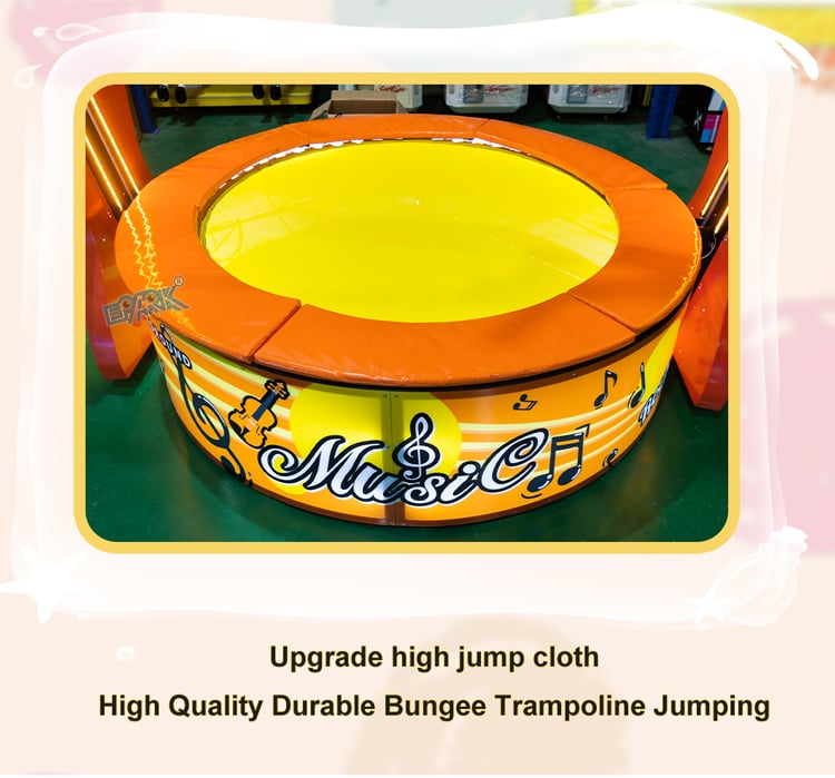 Popular Amusement Outdoor Rotating Trampoline Jumping Bungee Rides Entertainment Kids Square Violin Trampoline Rides supplier