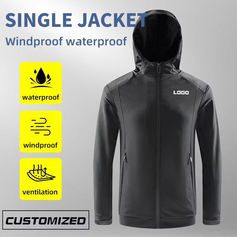 Men Waterproof Soft Shell Jacket Water Resistant Windbreaker Jacket Windproof Outdoor Hunting Jackets