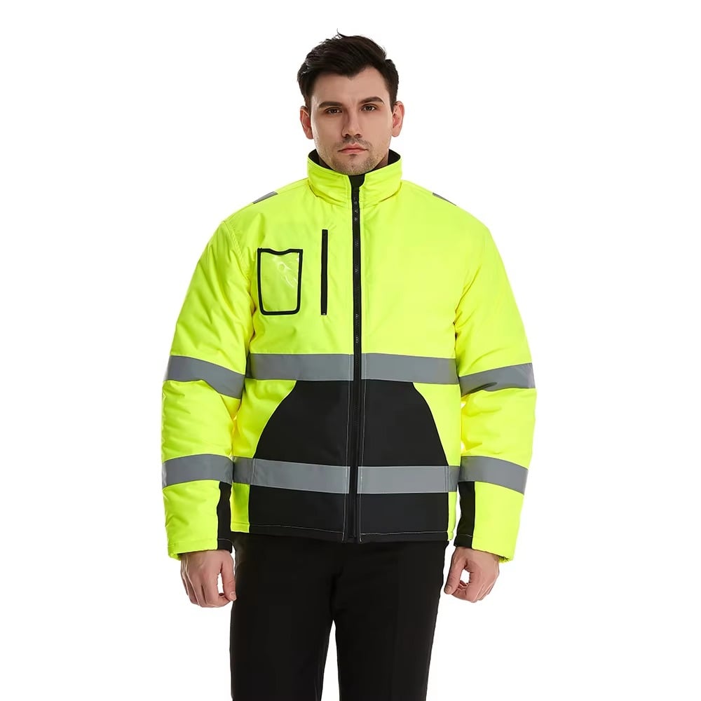 hi vis reflective safety polo shirt short sleeve breathable birdseye work t shirt with pocket for construction warehouse-8