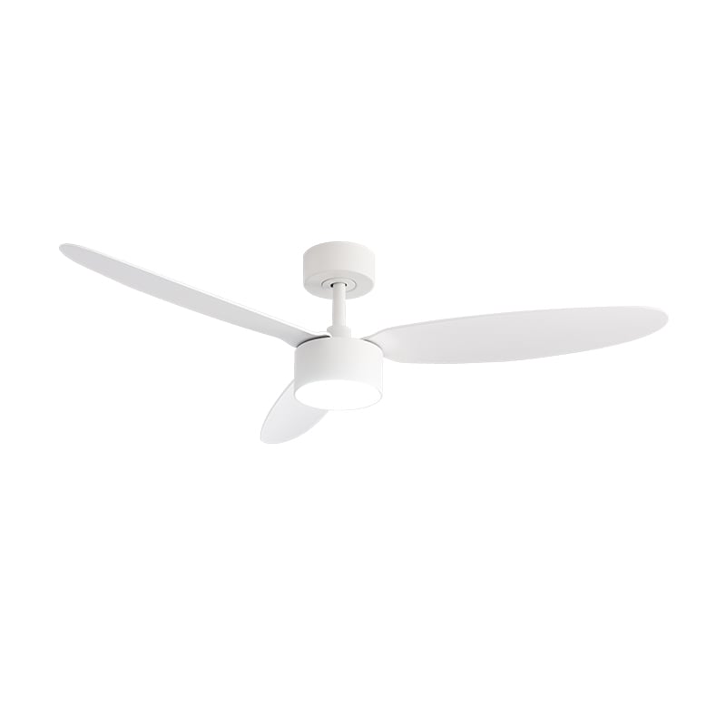 Novo Ventilador de Teto Plástico Ultra Silencioso com 3 Pás, Luz com Função Reversível e Iluminação LED Dimmável, Economia de Energia, para Quarto