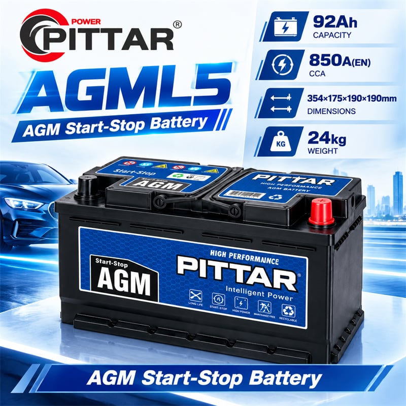 AGM L5 12V 92Ah Start Stop Car Battery – DIN L5 AGM Technology, Premium Power for Modern Vehicles