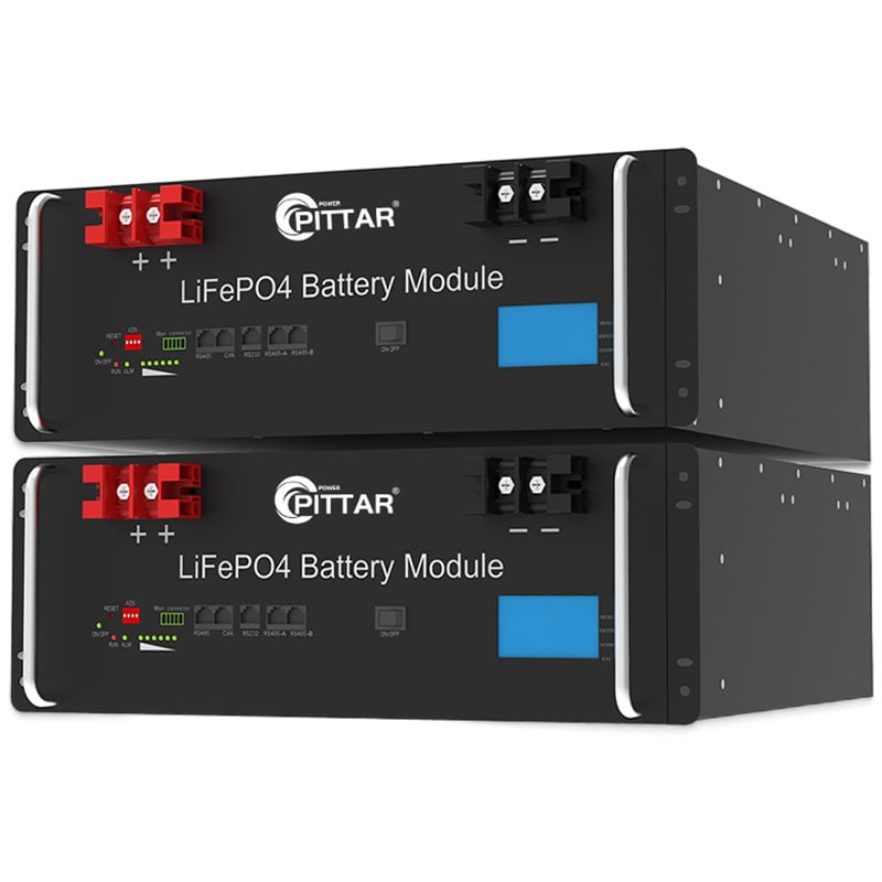 PITTARPower Rack Mount LiFePO4 Battery 48V & 51.2V Series 50Ah - 280Ah  Built-in BMS 10-Year Design Life For Solar ESS & Telecom