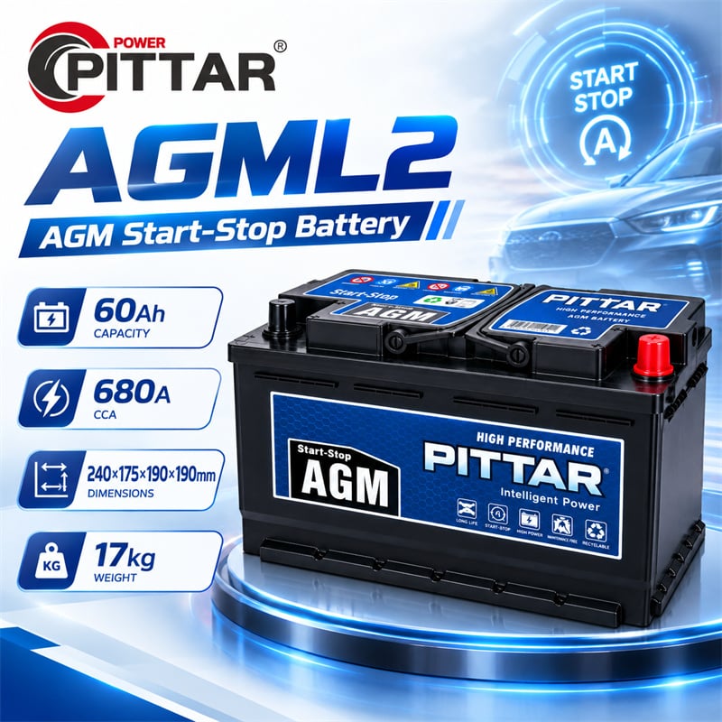 AGM L2 12V 60Ah Start Stop Car Battery – DIN L2 AGM Technology, Enhanced Cycling for Modern Vehicles