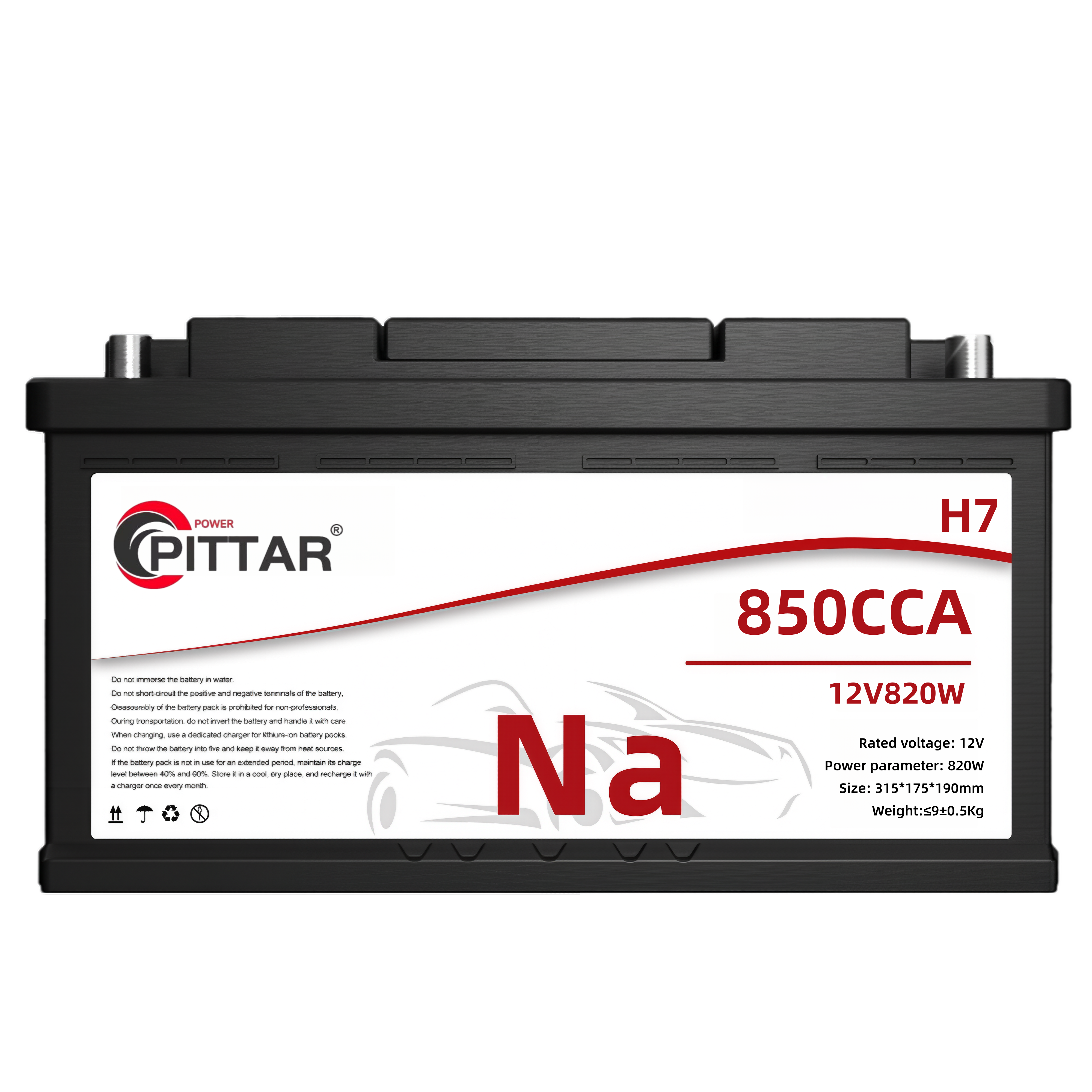 Long-Life 12V850CCA H7 Start-Stop Sodium Ion Battery For Midsize Sedans & SUVs