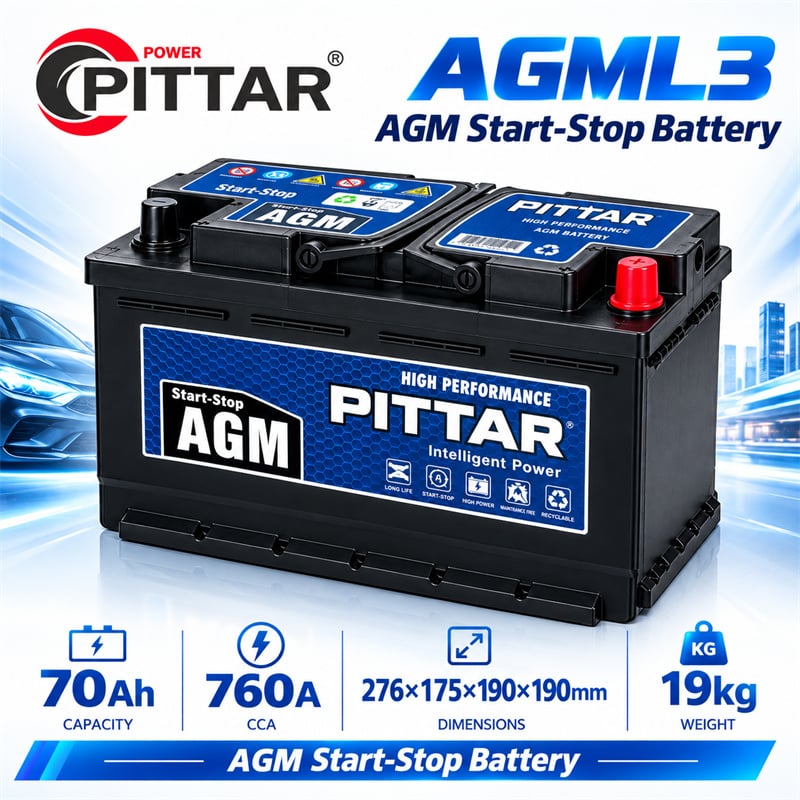 AGM L3 12V 70Ah Start Stop Car Battery – DIN L3 AGM Technology, Enhanced Cranking for Modern Vehicles