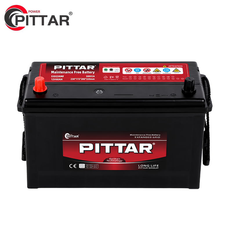 55D23RMF 12V 60Ah Sealed Maintenance Free Car Battery – JIS Standard, High CCA, Lead Calcium Alloy