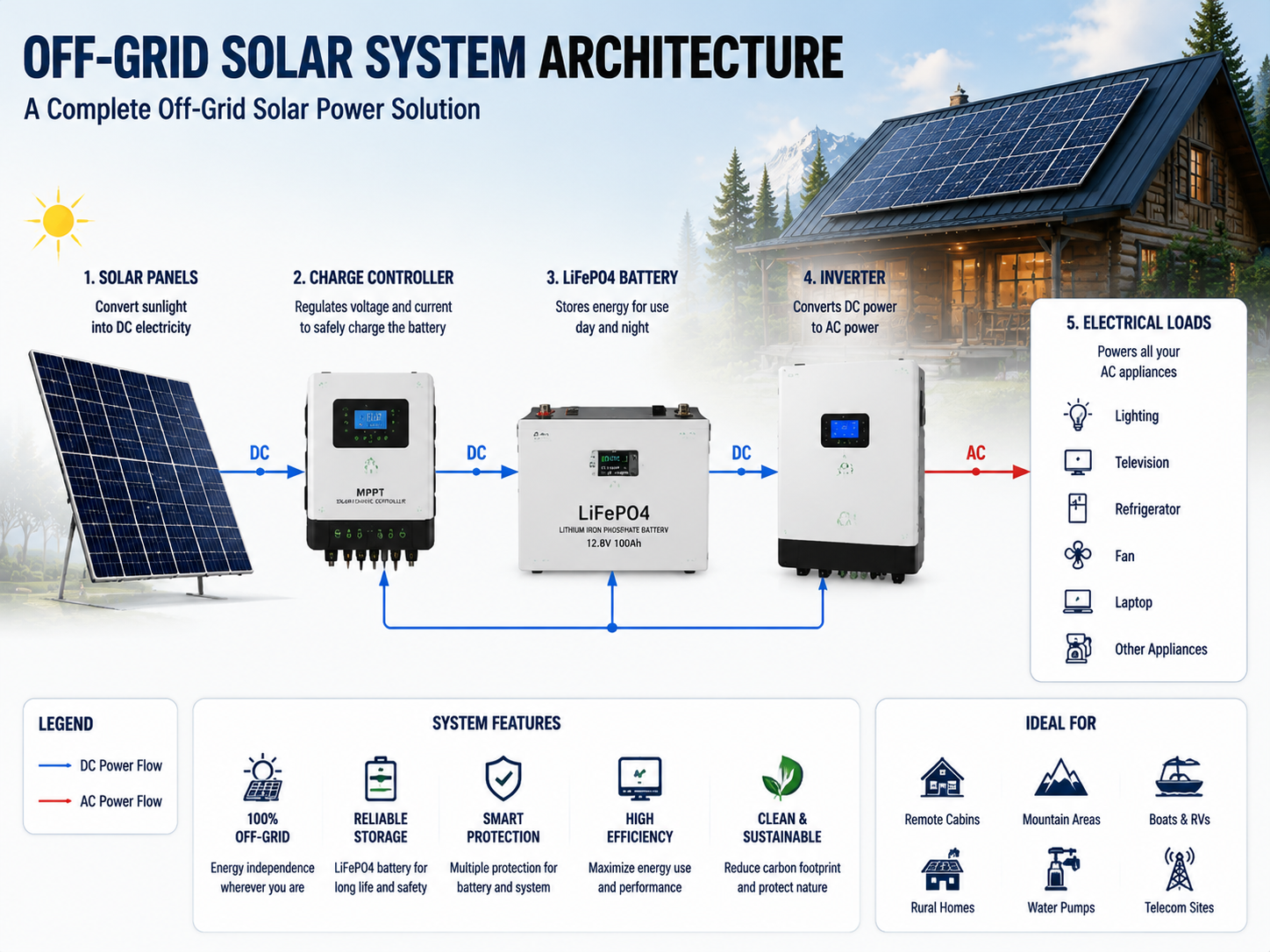 LiFePO4 Battery for Off-Grid Solar Systems