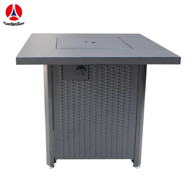 mesa fogón de 28 pulgadas para exteriores, fogón de propano con tapa