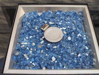 Rocas de vidrio azul para un efecto de llama cálida