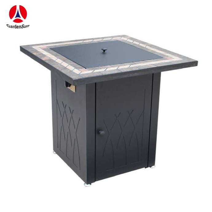 foso para Fogata Cuadrado de 28” con Mesa de Baldosas