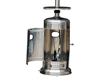 Design com porta para fácil substituição do botijão de gás