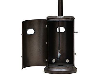 Design com porta para fácil substituição do botijão de gás