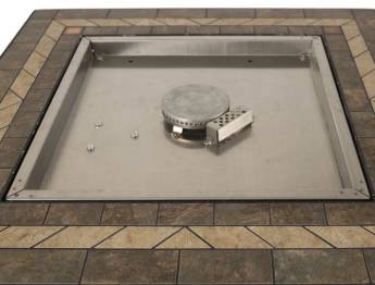 Quemador de acero inoxidable para mayor durabilidad Acabado en bronce con mesa de baldosas