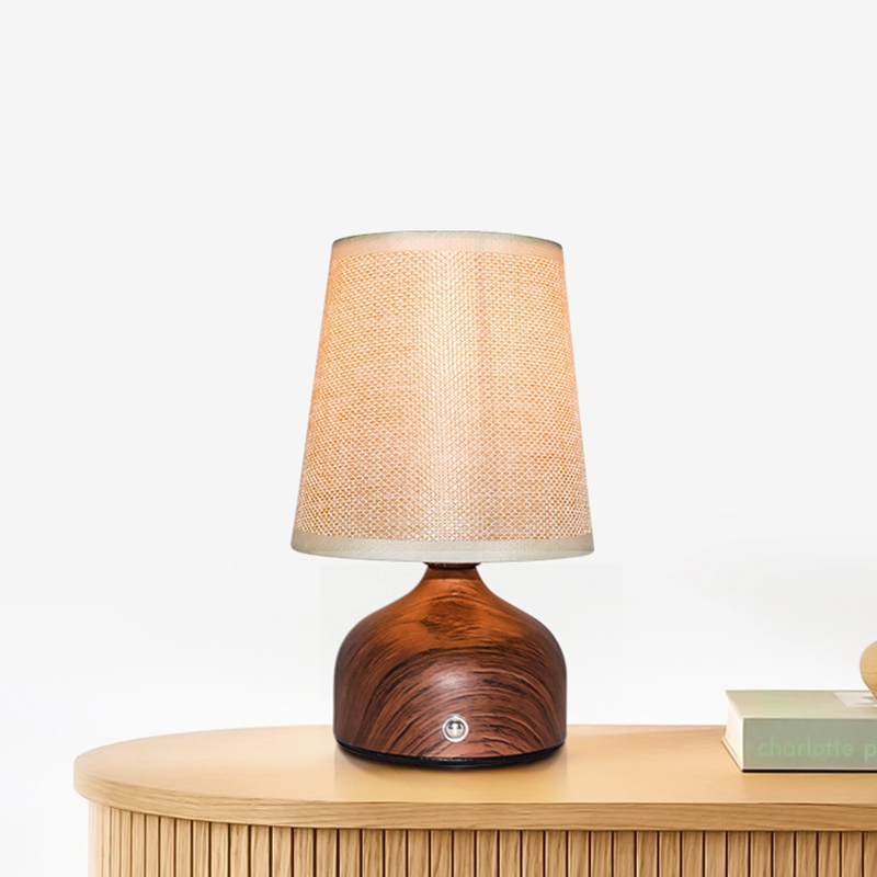 modern exquisite wood fabric three color stepless dimming dining room bedroom table lamp-5